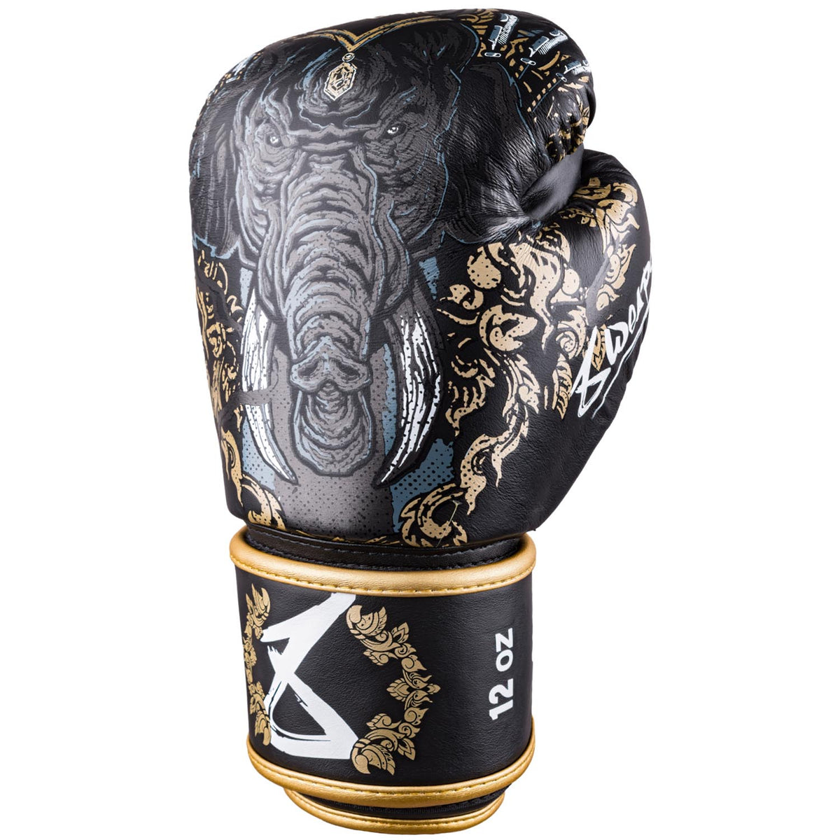 handschuh elefant 8 WEAPONS Boxhandschuhe, Three Elephants 2.0, schwarz-gold – 8 WEAPONS Fightgear Shop