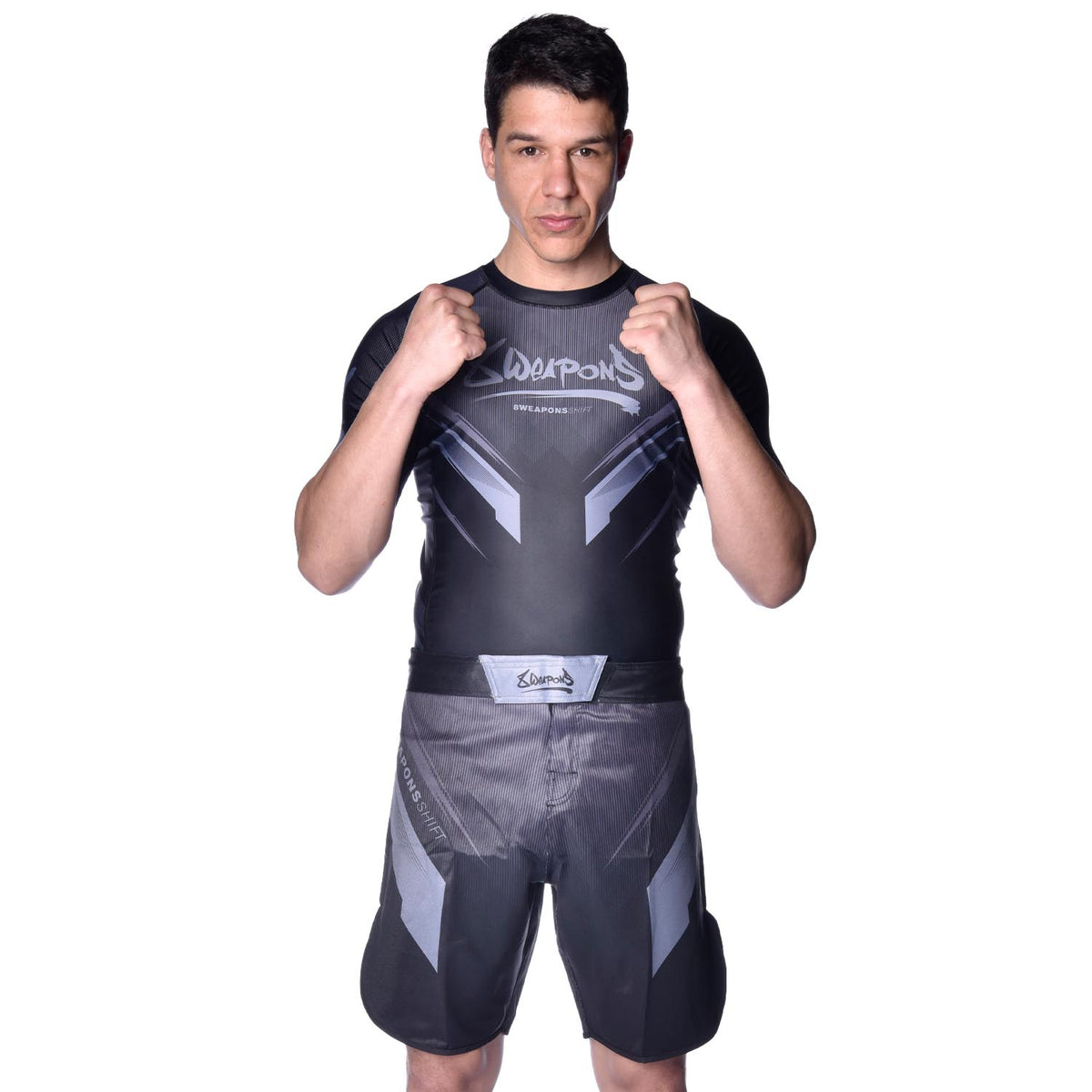 8 WEAPONS Fight Shorts, Shift, schwarz-matt – 8 WEAPONS Fightgear