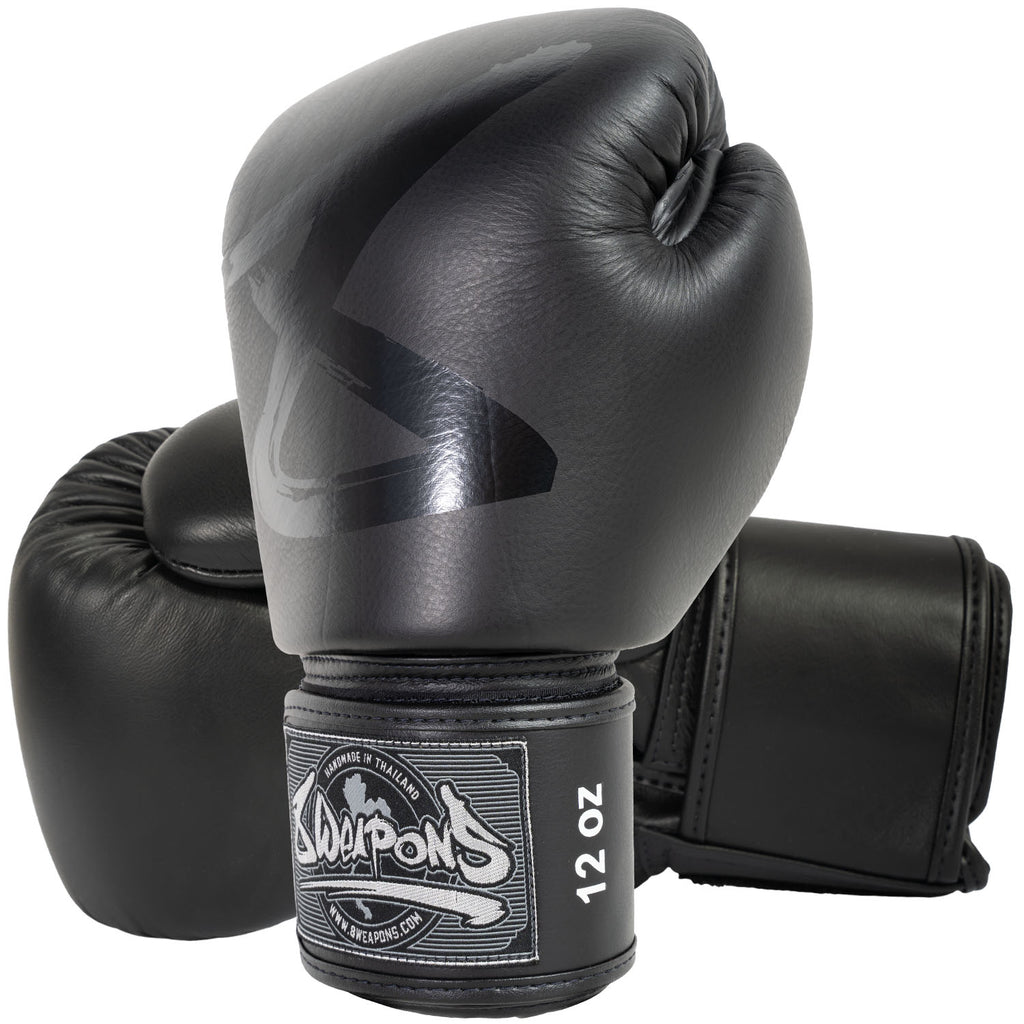 8 WEAPONS Boxhandschuhe, BIG 8 Premium, schwarz-matt – 8 WEAPONS Fightgear Shop
