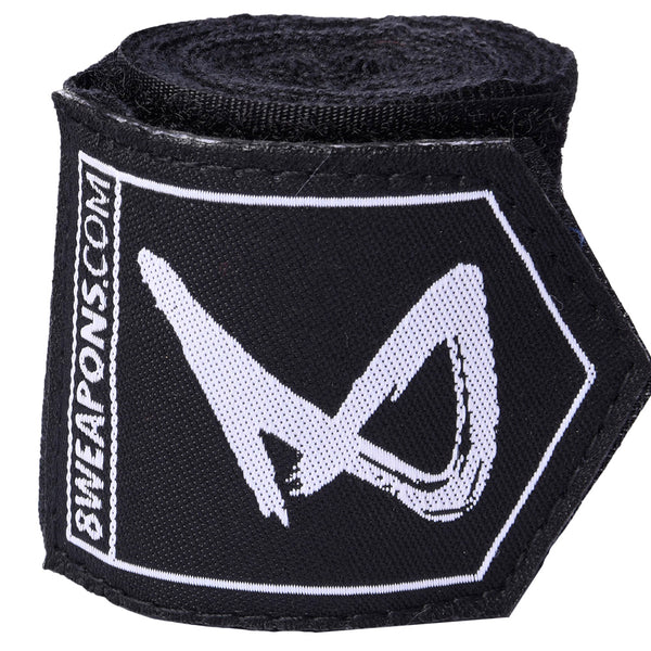 8 WEAPONS Boxbandagen, halbelastisch, 2 m, schwarz