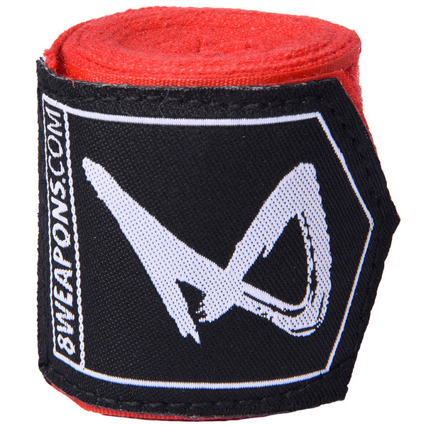 8 WEAPONS Boxbandagen, halbelastisch, 2 m, rot