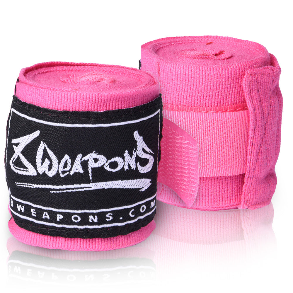 8 WEAPONS Boxbandagen, halbelastisch, 3.5 m, pink