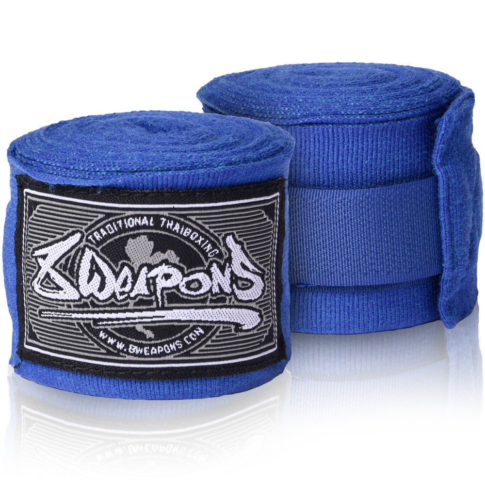 8 WEAPONS Boxbandagen, halbelastisch, 5 m, blau