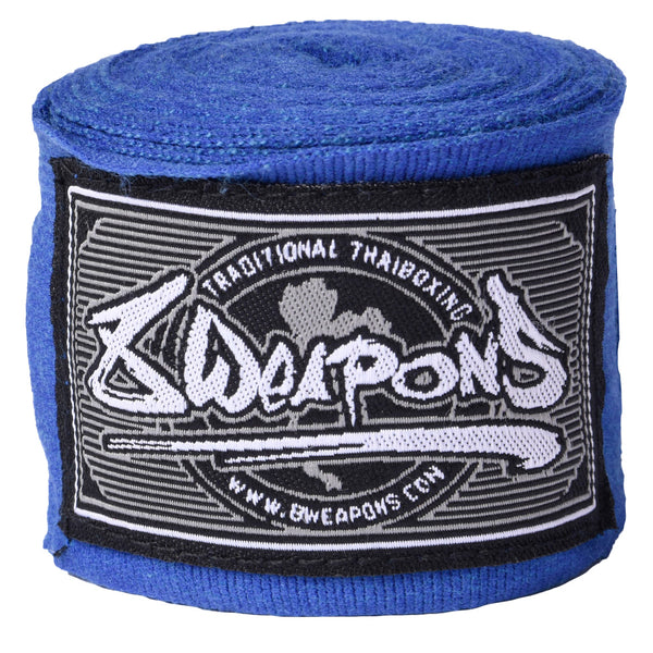 8 WEAPONS Boxbandagen, halbelastisch, 5 m, blau