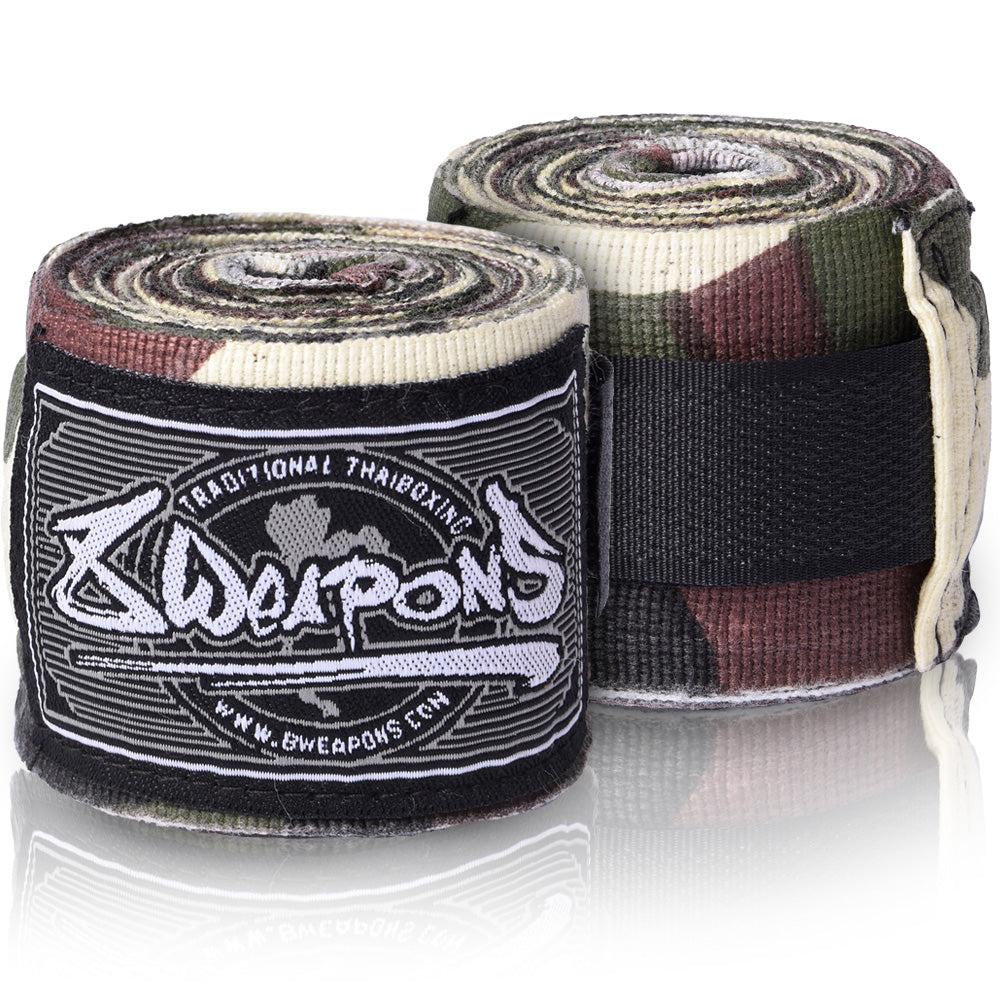 8 WEAPONS Boxbandagen, halbelastisch, 5 m, camo