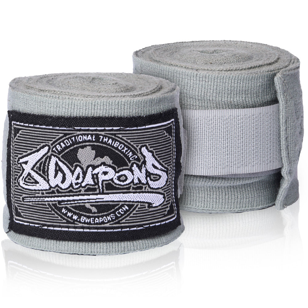 8 WEAPONS Boxbandagen, halbelastisch, 5 m, grau