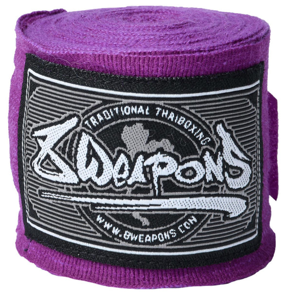 8 WEAPONS Boxbandagen, halbelastisch, 5 m, lila