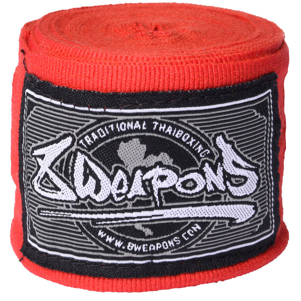 8 WEAPONS Boxbandagen, halbelastisch, 5 m, rot