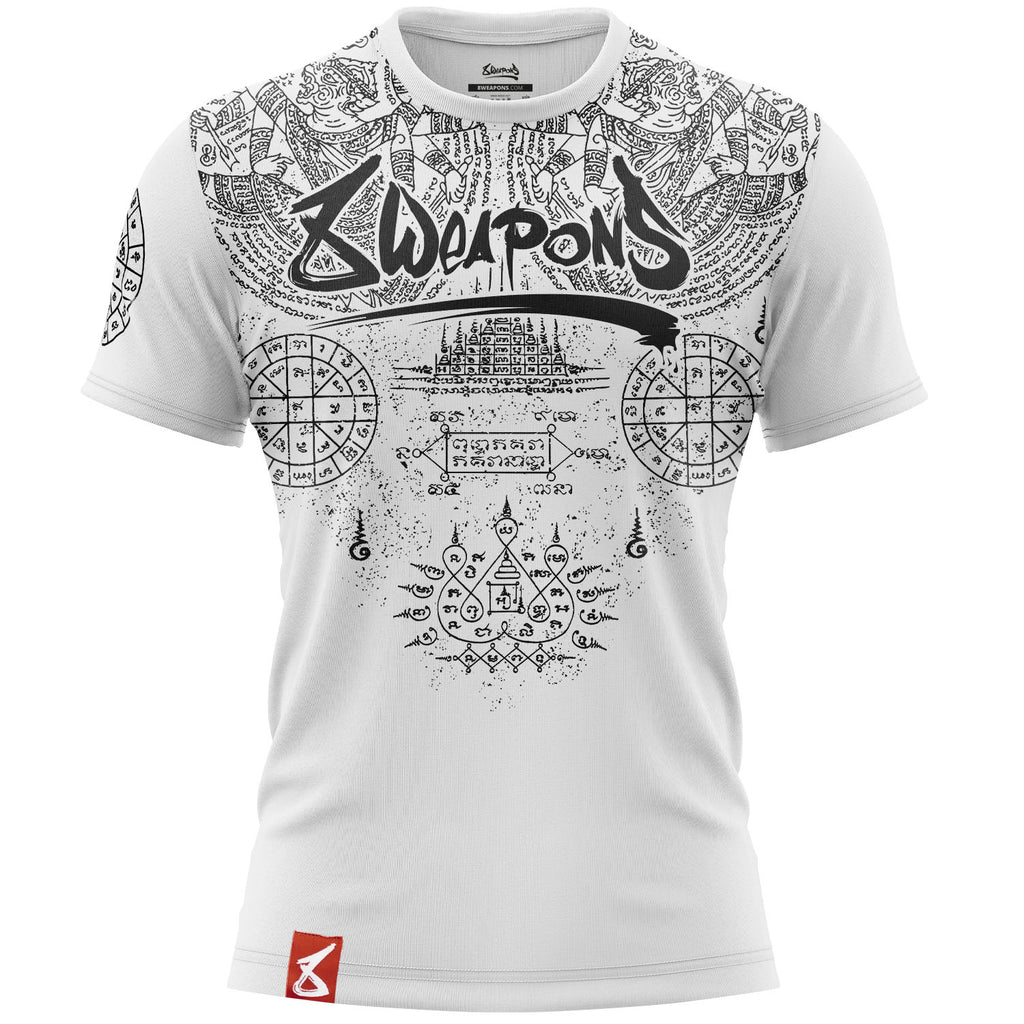 8 WEAPONS T-Shirt, Yantra, weiß