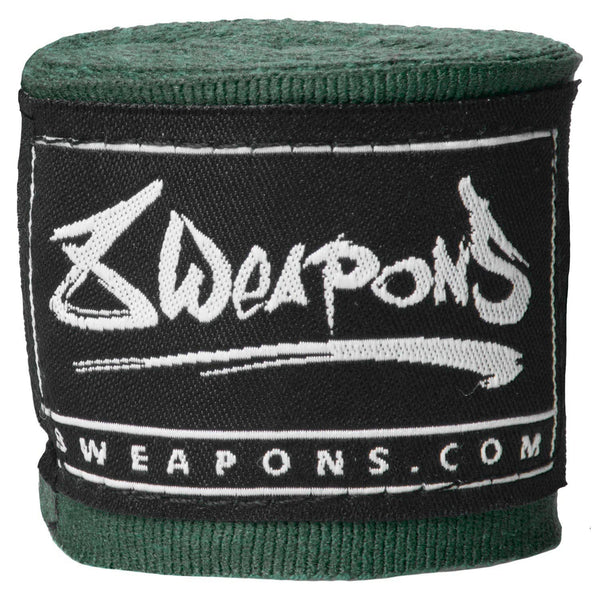 8 WEAPONS Boxbandagen, halbelastisch, 3.5 m, dunkelgrün
