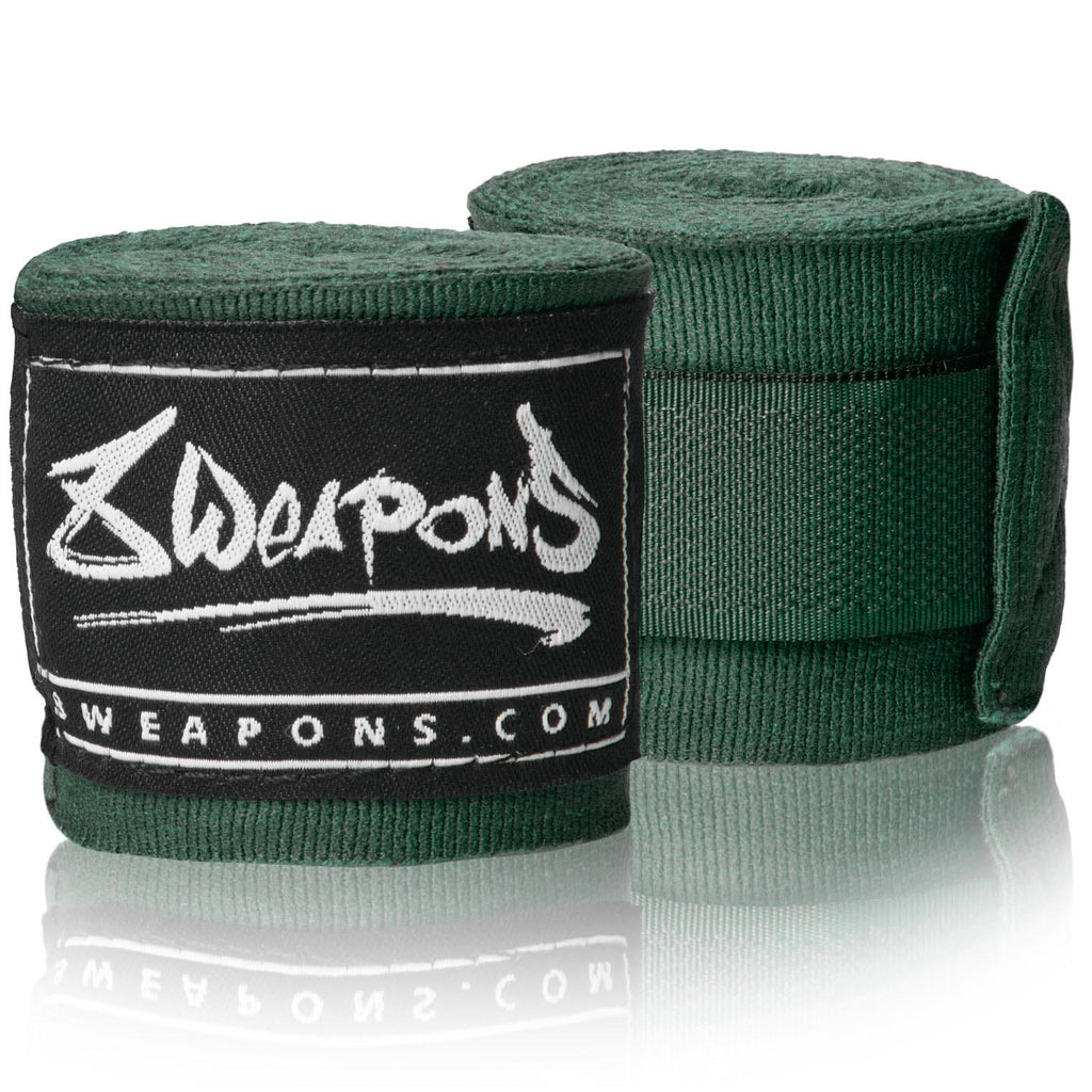 8 WEAPONS Boxbandagen, halbelastisch, 3.5 m, dunkelgrün