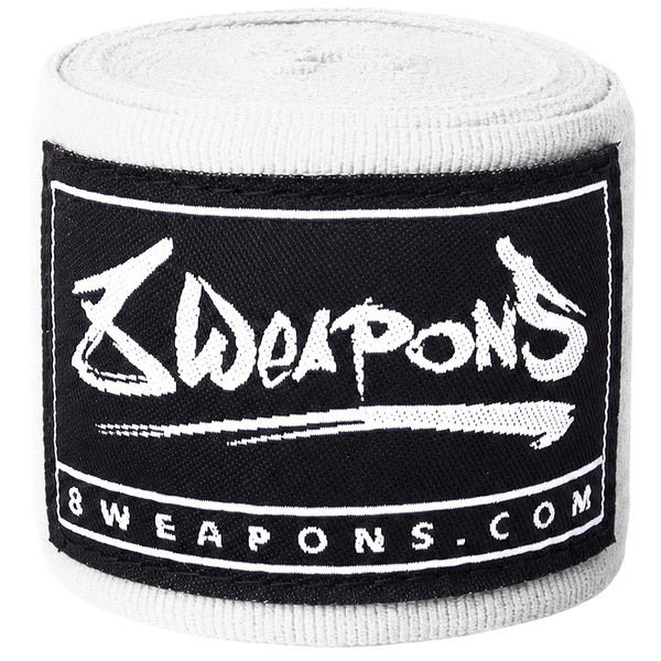 8 WEAPONS Boxbandagen, halbelastisch, 3.5 m, weiß