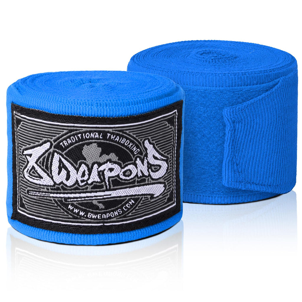 8 WEAPONS Boxbandagen, halbelastisch, 5 m, blau