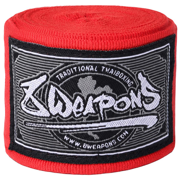 8 WEAPONS Boxbandagen, halbelastisch, 5 m, rot