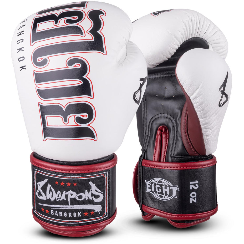 8 WEAPONS Boxhandschuhe, Bangkok, weiß-schwarz