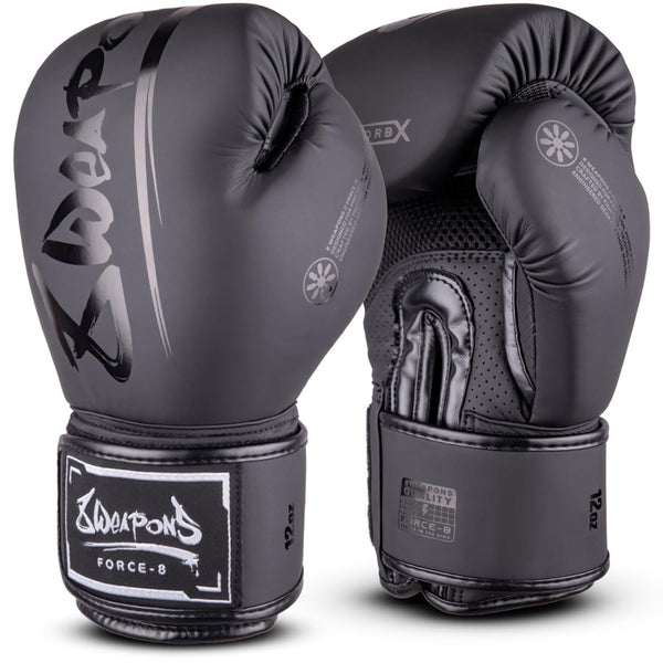 8 WEAPONS Boxhandschuhe, Force 8, schwarz-matt