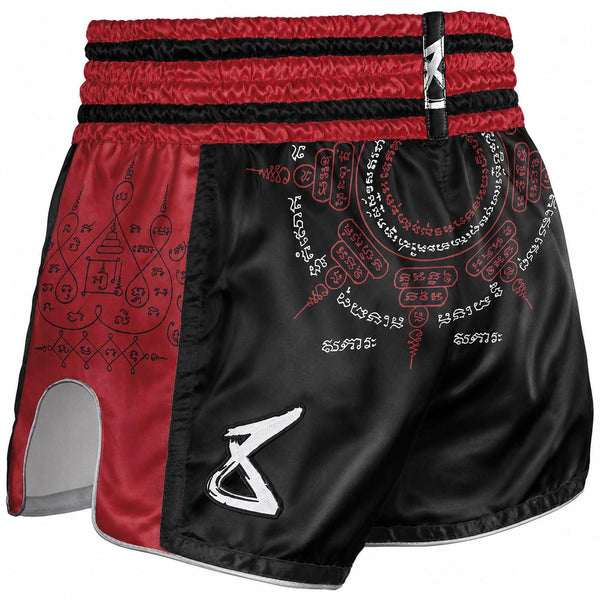 8 WEAPONS Muay Thai Shorts, 8 Ways Yant 2.0, schwarz-bordeaux