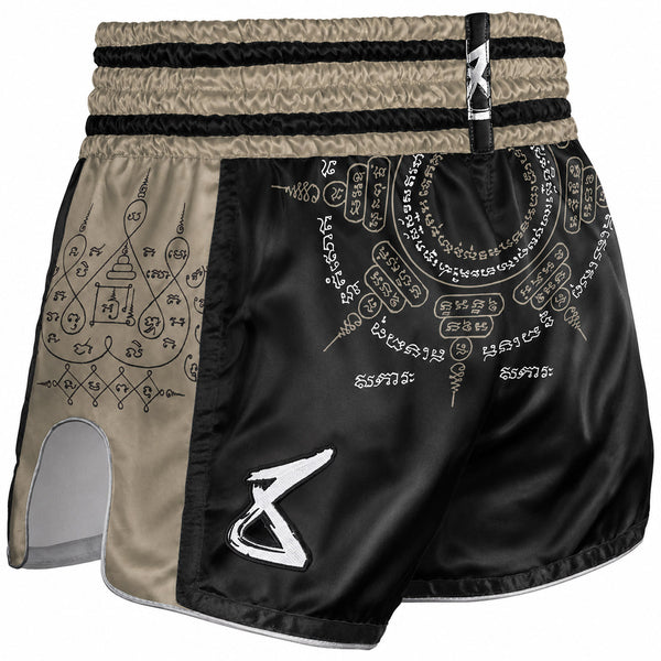 8 WEAPONS Muay Thai Shorts, 8 Ways Yant 2.0, schwarz-sand