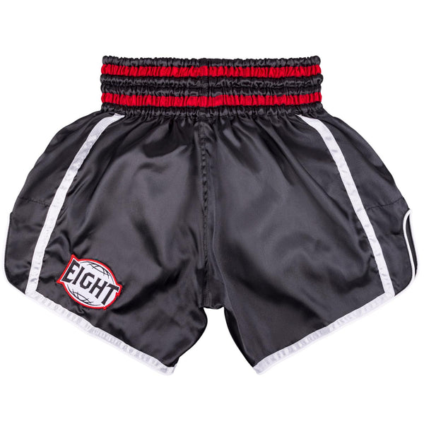 8 WEAPONS Muay Thai Shorts, Bangkok, schwarz-weiß