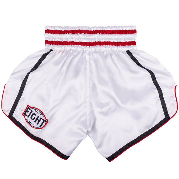 8 WEAPONS Muay Thai Shorts, Bangkok, weiß-schwarz