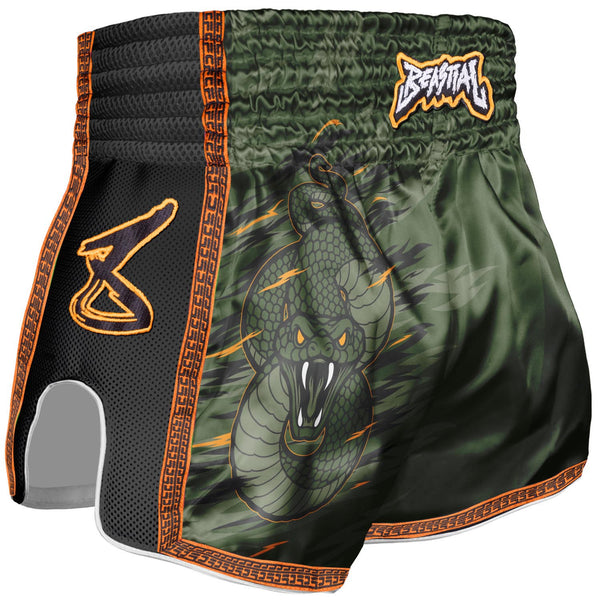 8 WEAPONS Muay Thai Shorts, Kinder, Beastial Viper, khaki