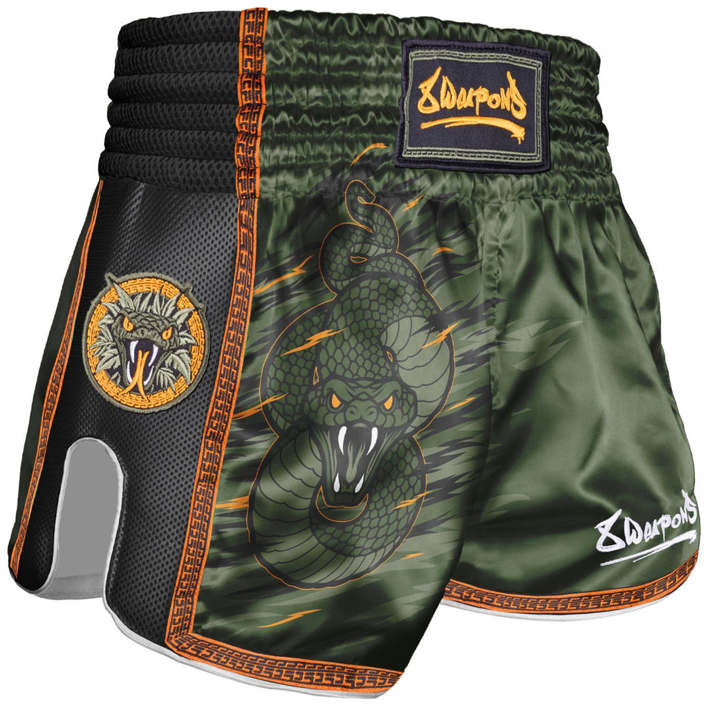 8 WEAPONS Muay Thai Shorts, Kinder, Beastial Viper, khaki