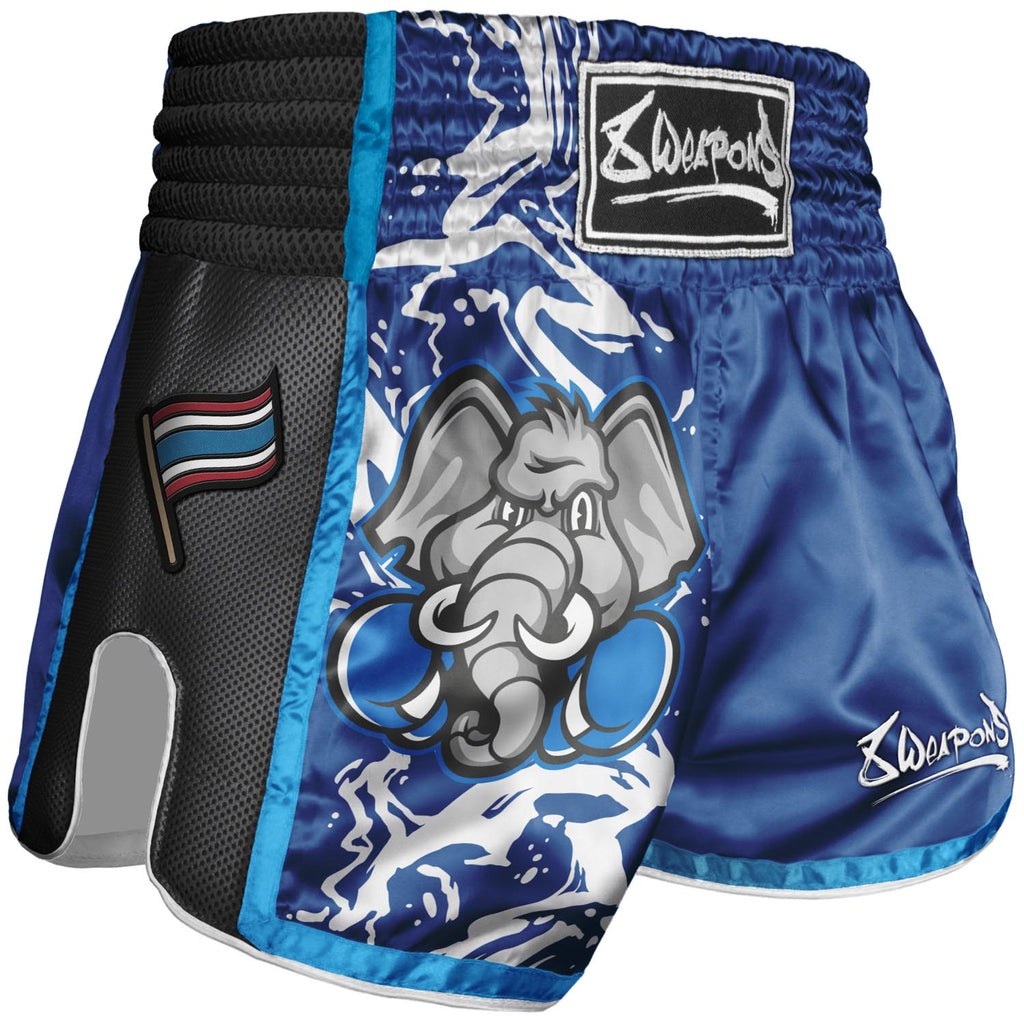 8 WEAPONS Muay Thai Shorts, Kinder, Jipe, blau