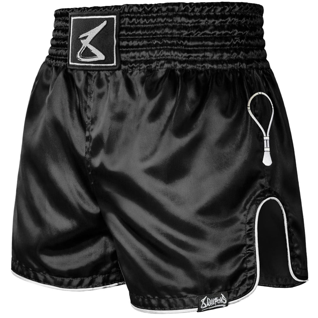 8 WEAPONS Muay Thai Shorts, Mongkol, schwarz-weiß