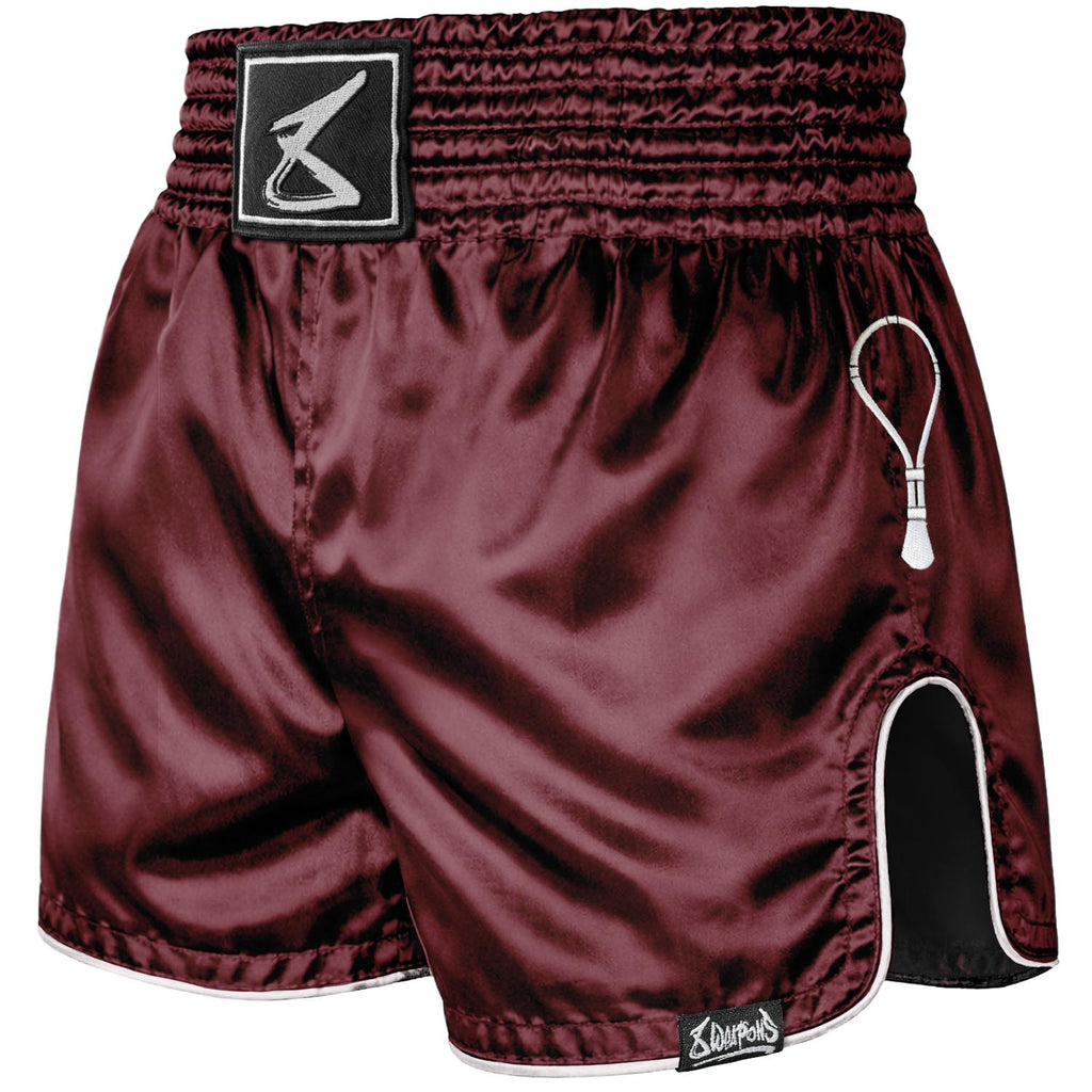 8 WEAPONS Muay Thai Shorts, Mongkol, weinrot