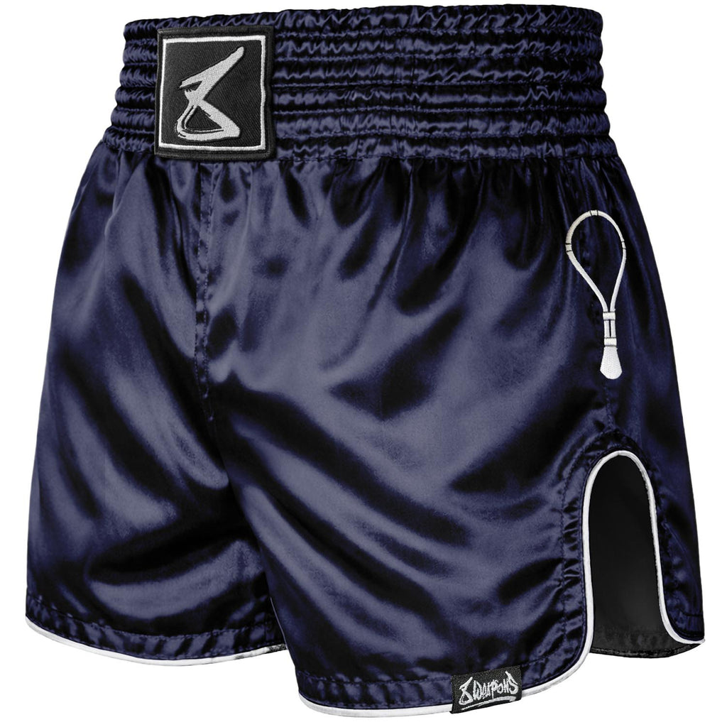 8 WEAPONS Muay Thai Shorts, Mongkol, navy-weiß