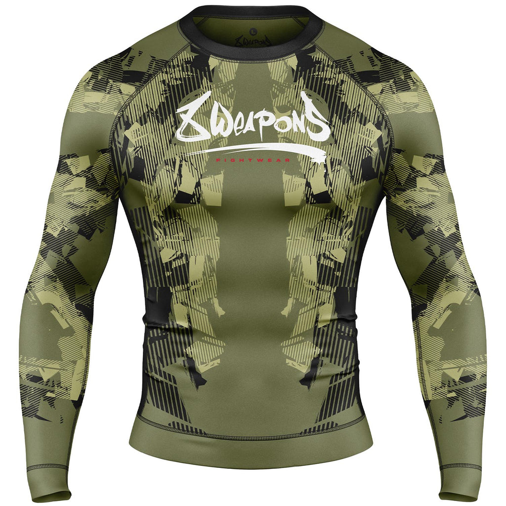 8 WEAPONS Rashguard, L/S, Hit 2.0, olive-schwarz