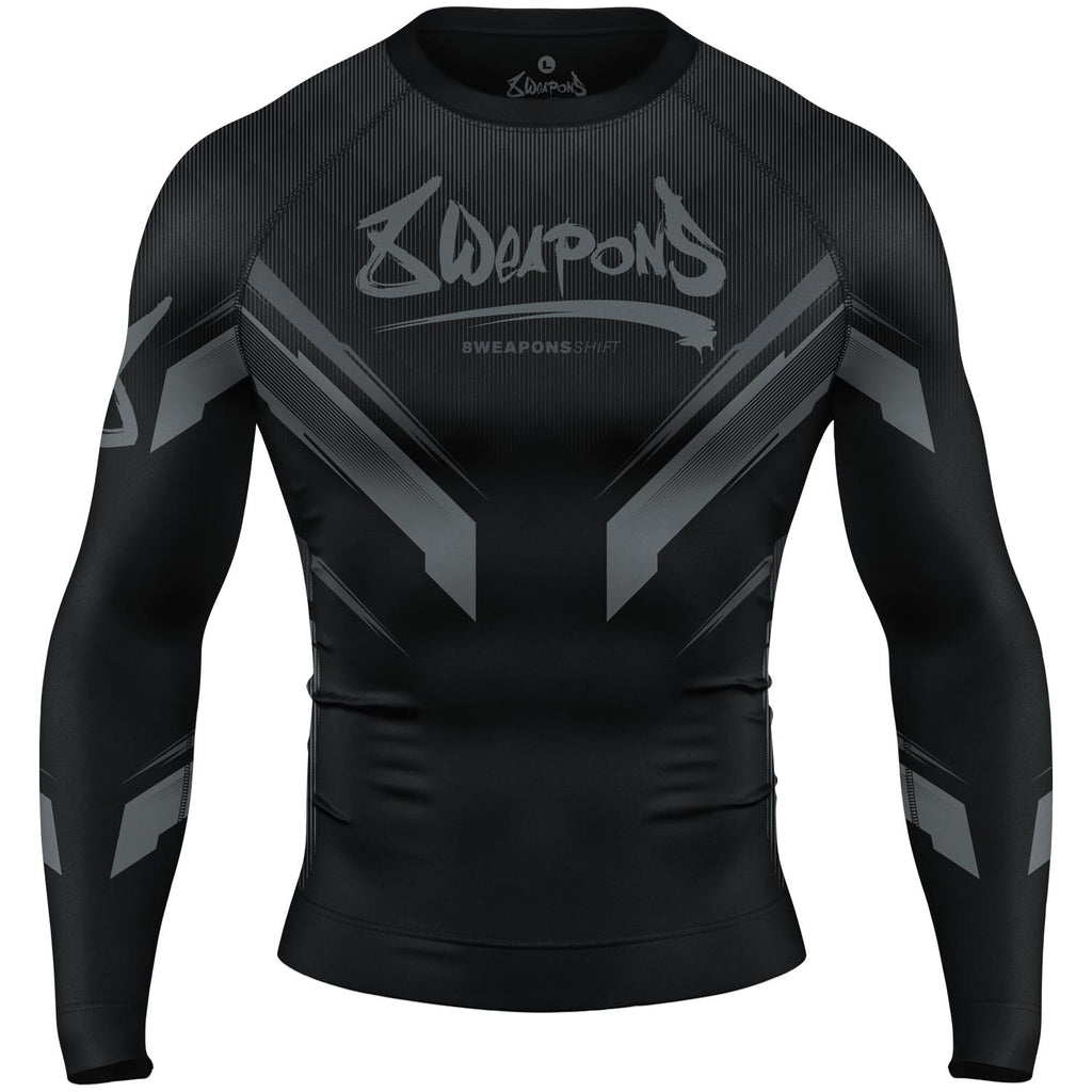 8 WEAPONS Rashguard, L/S, Shift, schwarz-matt