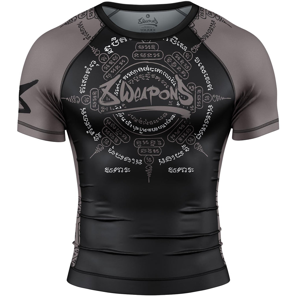 8 WEAPONS Rashguard, S/S, 8 Ways Yant 2.0, schwarz-matt