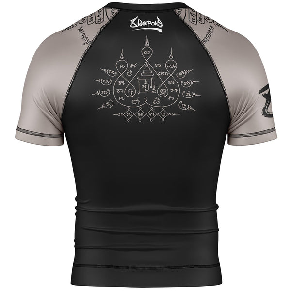 8 WEAPONS Rashguard, S/S, 8 Ways Yant 2.0, schwarz-sand