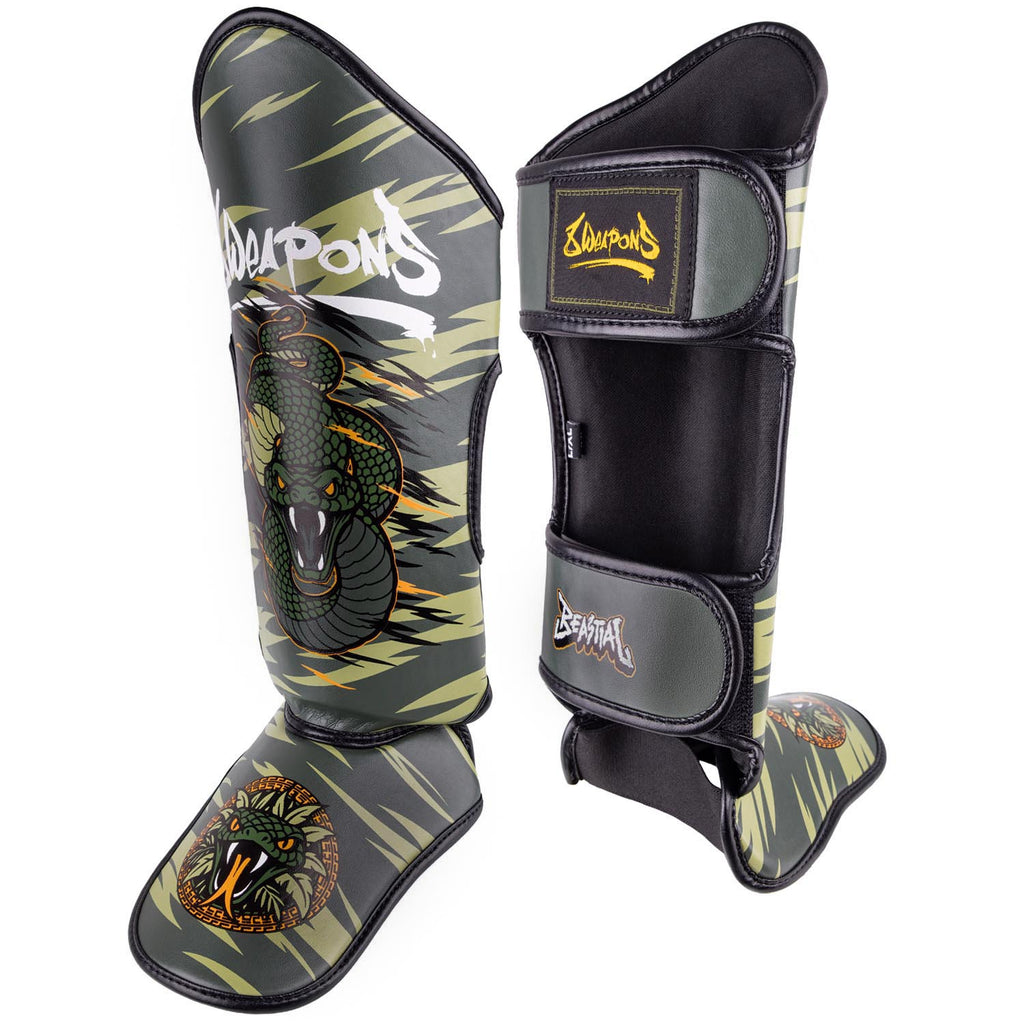 8 WEAPONS Schienbeinschoner, Kinder, Beastial Viper, khaki