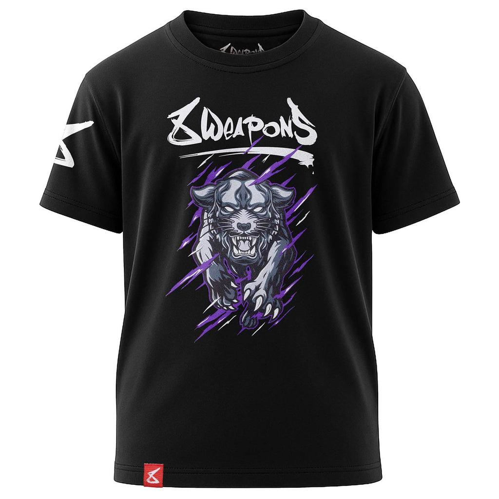 8 WEAPONS T-Shirt, Kinder, Beastial Panther, schwarz-lila