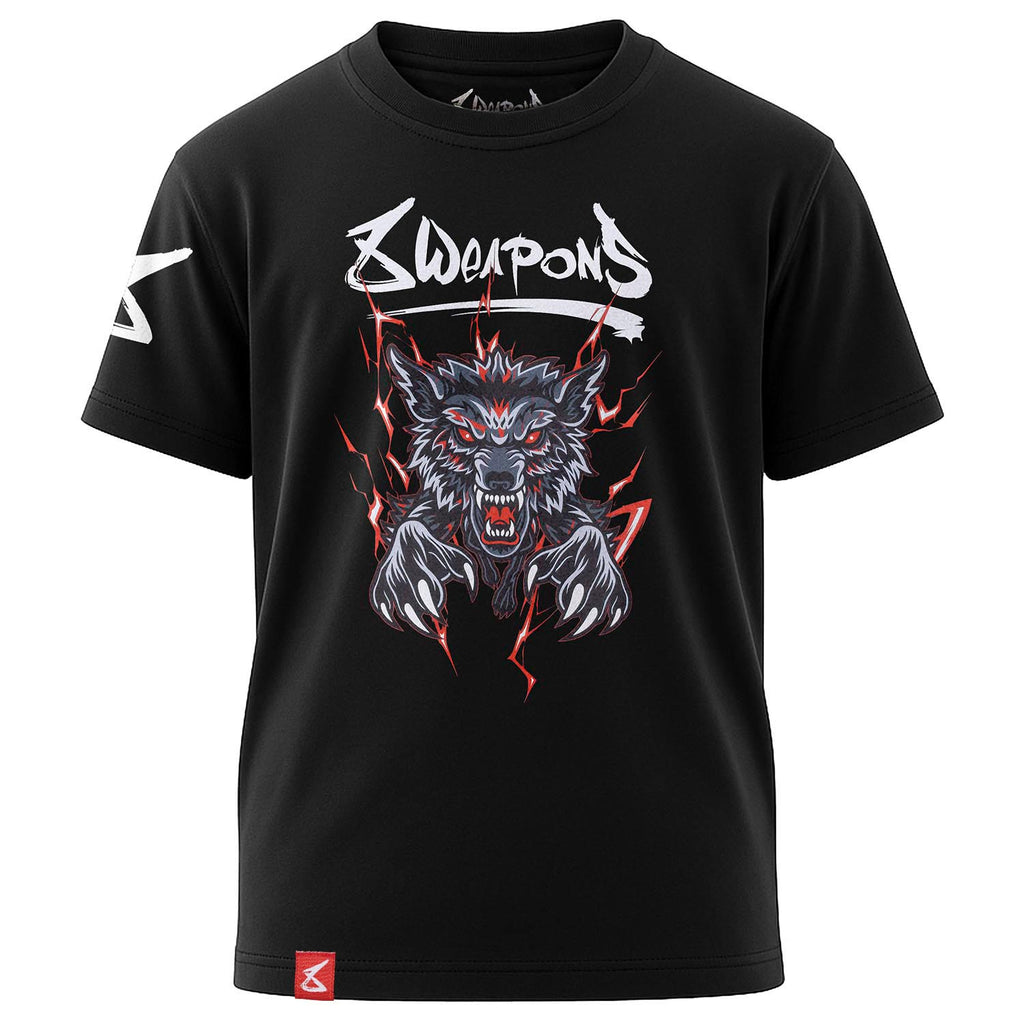 8 WEAPONS T-Shirt, Kinder, Beastial Wolf, schwarz-rot