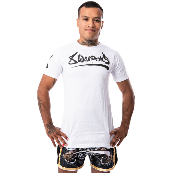 8 WEAPONS Muay Thai T-Shirt, Unlimited, weiß