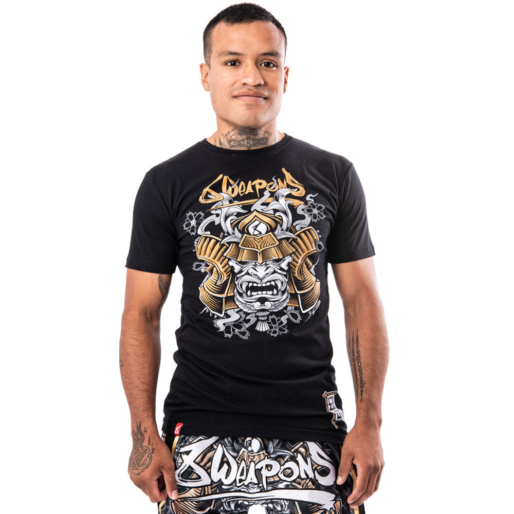 8 WEAPONS Muay Thai T-Shirt, Samurai, schwarz